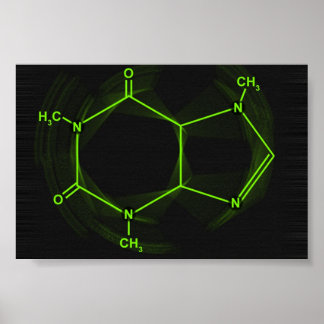 Affiche Une molécule de caféine
