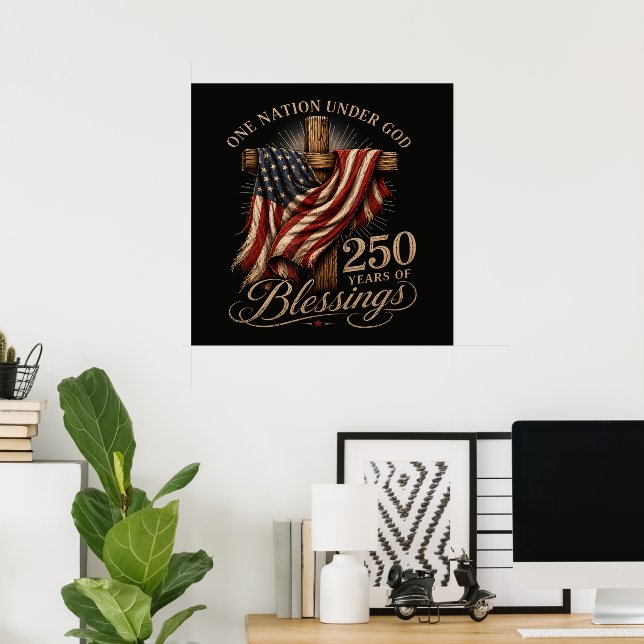 Affiche Une nation sous Dieu 250 ans (Bureau à domicile)