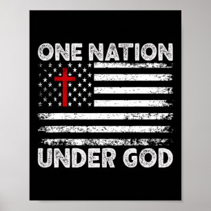 Affiche Une nation sous Dieu Drapeau 4 juillet Patriotique
