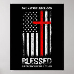 Affiche Une nation sous Dieu, USA patriote vétéran