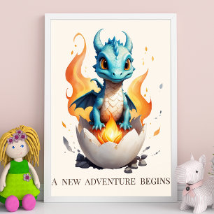 Affiche Une nouvelle aventure commence Bébé Dragon