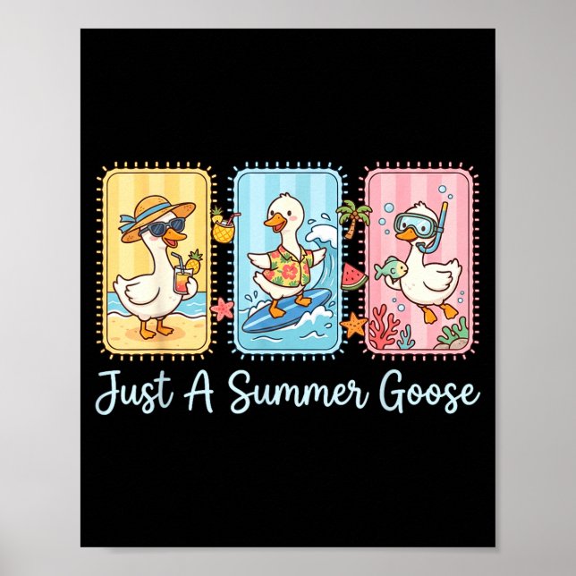 Affiche Une oie d'été vacances amusantes à la plage pause  (Devant)
