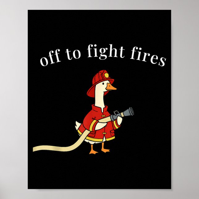Affiche Une oie pompier part combattre les incendies (Devant)