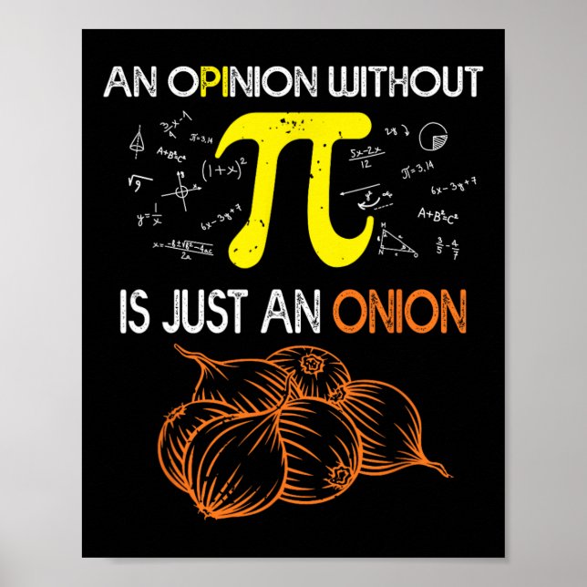 Affiche Une Opinion Sans Pi Est Juste Un Oignon Drôle Pi D (Devant)