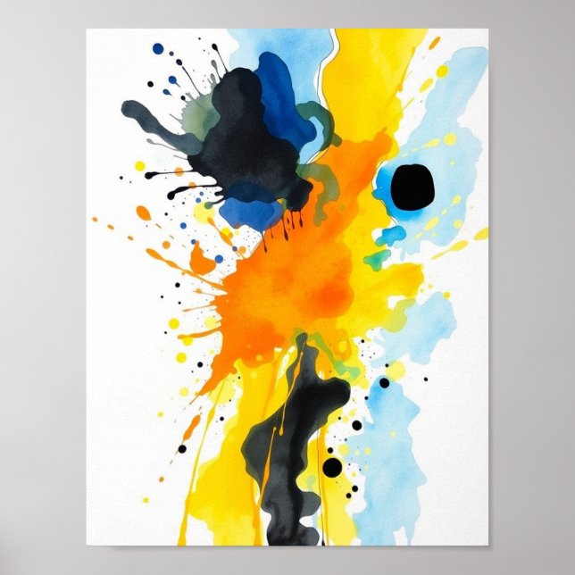 Affiche Une Peinture Abstraite Avec Vibrant (Devant)