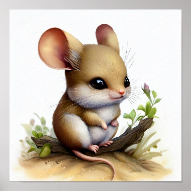 Affiche Une peinture numérique d'un adorable Jerboa (Devant)