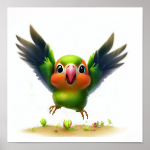 Affiche Une peinture numérique d'un joli Jenday Conure