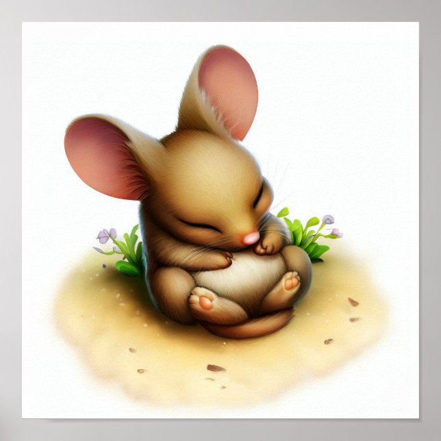 Affiche Une peinture numérique d'un joli rat Kangaroo (Devant)