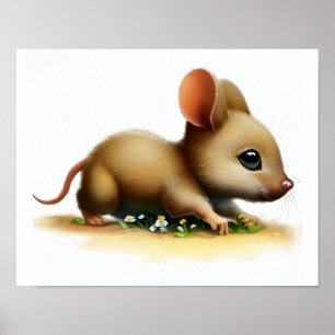 Affiche Une peinture numérique d'un rat kangourou mignon