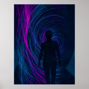 Affiche Une personne se retrouve perdue dans l'algorithme