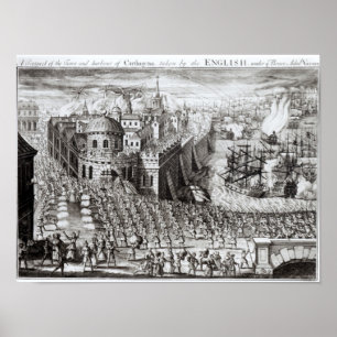 Affiche Une perspective de la ville et du port
