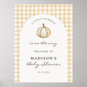 Affiche Une petite Baby Shower carreaux de Pompier