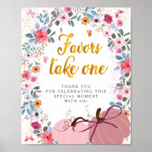 Affiche Une petite couronne de fleurs de citrouille Favors