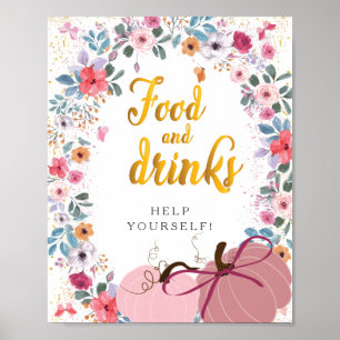 Affiche Une petite couronne de fleurs de citrouille Nourri