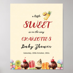Affiche Une petite douceur arrive Fête bébé glace