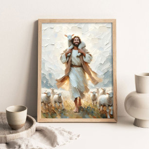 Affiche Une petite famille, Art chrétien numérique, Jésus 