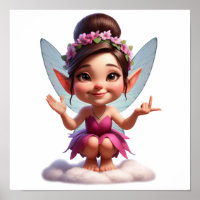 Une petite fée de dessin animé enchantée et magiqu