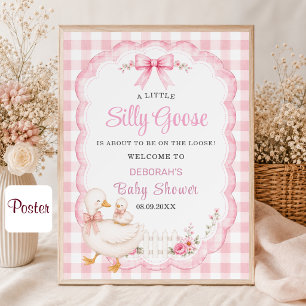 Affiche Une petite oie sotte Baby Shower Cottagecore Rose