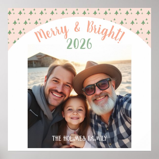 Affiche Une photo Cuisine de famille de Noël rose (Devant)