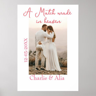 Affiche Une photo de mariage faite au ciel nom rose