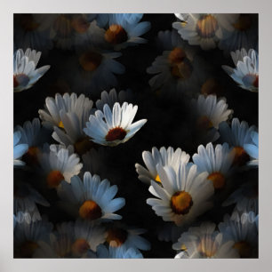 Affiche Une Pléthore De Marguerites Flottantes Isolées Sur