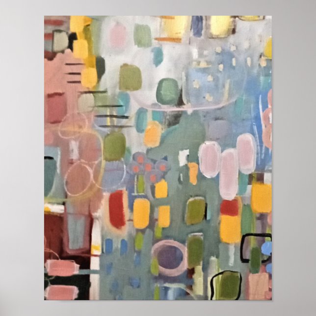 Affiche Une pointe d'affiche Abstraite rose (Devant)