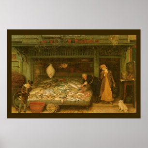 Affiche Une poissonnerie par Frederick Walker
