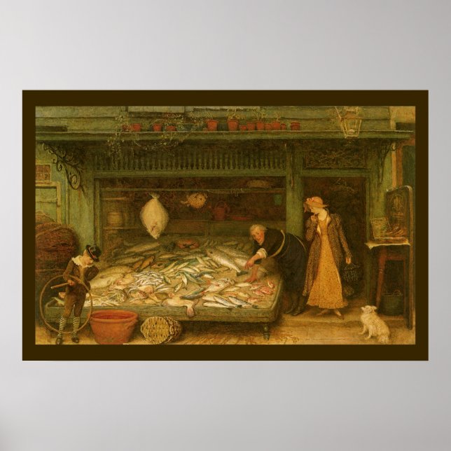 Affiche Une poissonnerie par Frederick Walker (Devant)