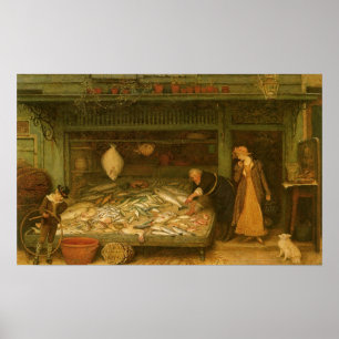 Affiche Une poissonnerie par Frederick Walker