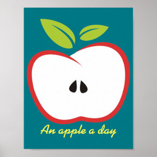 Affiche Une pomme par jour illustration