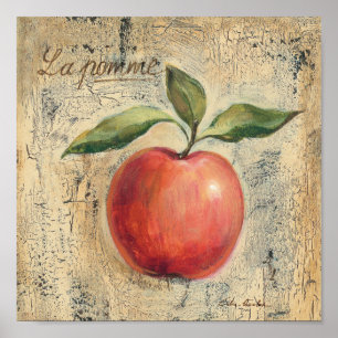 Affiche Une pomme rouge brillante