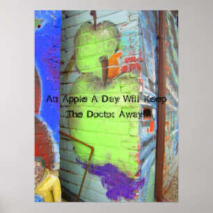Affiche Une Pomme Un Jour Conservera Le Docteur...