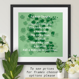 Affiche Une prière irlandaise - Chaque larme - Un sourire