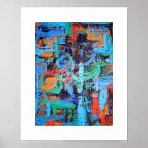 Affiche Une promenade dans la forêt - Art abstrait peint à