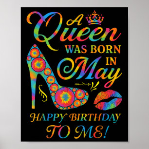 Affiche Une Reine Est Née En Mai Joyeux Anniversaire Pour 