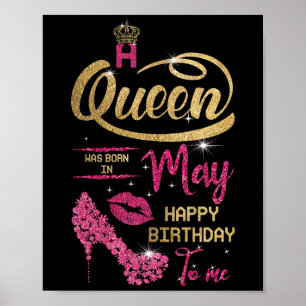 Affiche Une Reine Est Née En Mai Joyeux Anniversaire Pour 