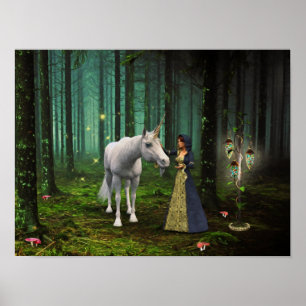 Affiche Une rencontre magique - Unicorn Imaginaire Art Imp