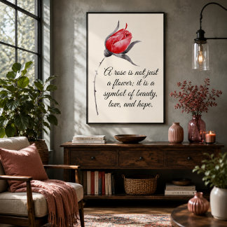 Affiche Une rose n'est pas qu'une fleur Citation Inspirant