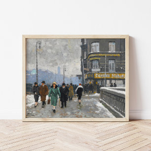 Affiche Une rue d'hiver   Paul Fischer