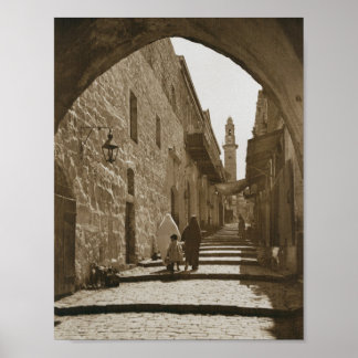 Affiche Une ruelle dans la vieille Jérusalem