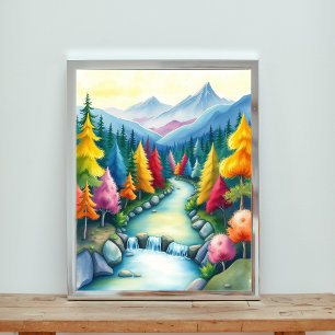 Affiche Une scène de la vallée de la Montagne