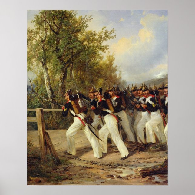 Affiche Une scène de la vie du soldat, 1849 (Devant)