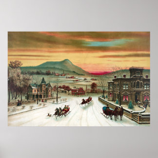 Affiche Une scène de Noël dans un pays