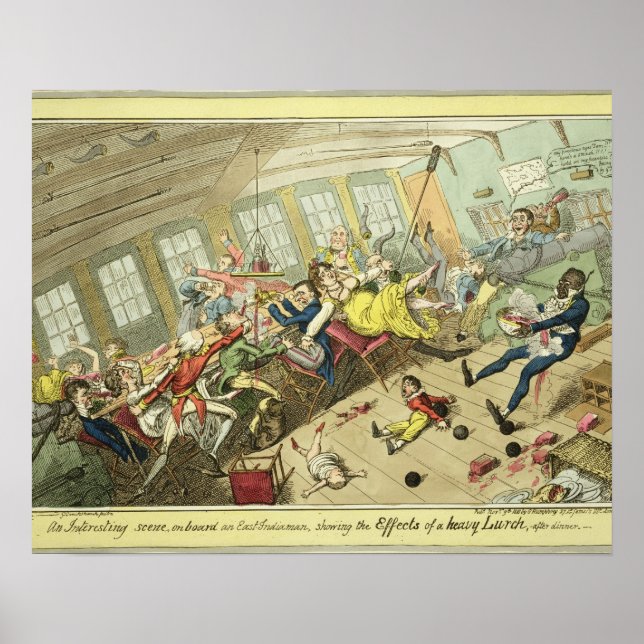 Affiche Une scène intéressante à bord d'un East-Indiaman,  (Devant)