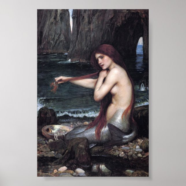 Affiche Une Sirène John William Waterhouse Mythologique (Devant)