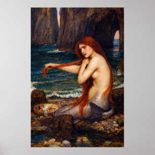 Affiche Une sirène par John William Waterhouse