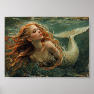 Affiche Une sirène sous-marine