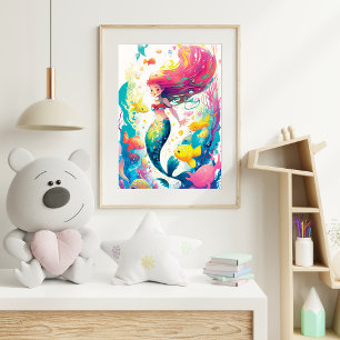 Affiche Une sirène sous-marine envoûtante