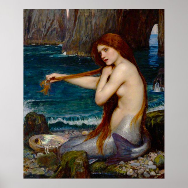 Affiche Une sirène, vers 1900 par John Waterhouse (Devant)