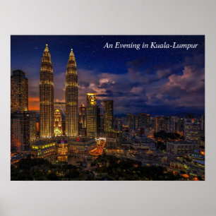 Affiche Une soirée à Kuala-Lumpur, scène nocturne